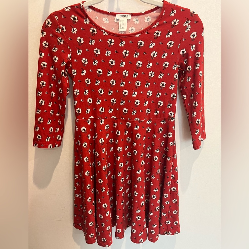 Forever 21 Red Floral Girls Dress